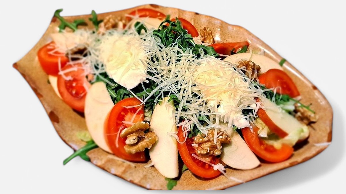 Insalate Mela e Rucola – Rukkola-mustár öntet, jégsaláta, tölgy saláta, rukkola, extr...