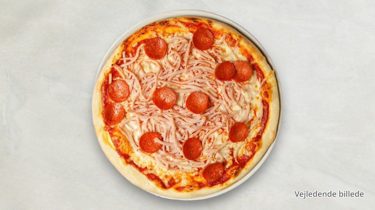 Deliza – Tomat, ost, pepperoni, skinke og bacon.