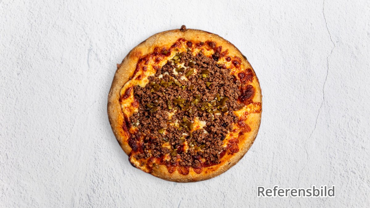 Texas – Tomatsås, ost, köttfärs, jalapeños, lök, paprika och mozzare...