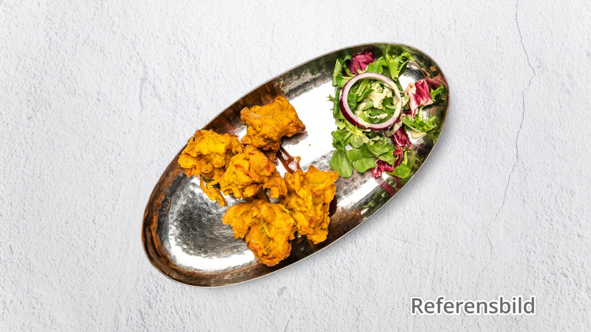 Vegetarian Pakoda – Laktosfri. Vegan. Friterade kikärts panerade grönsaker med c...