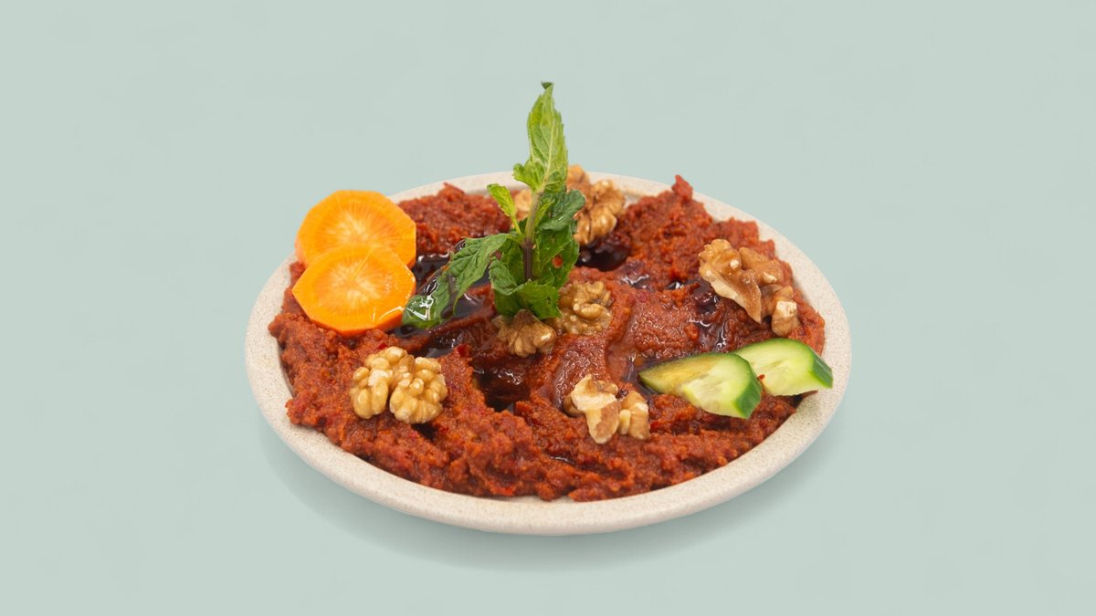 Muhammara Nuts – Roasted red peppers, walnuts, breadcrumbs, pomegranate molas...