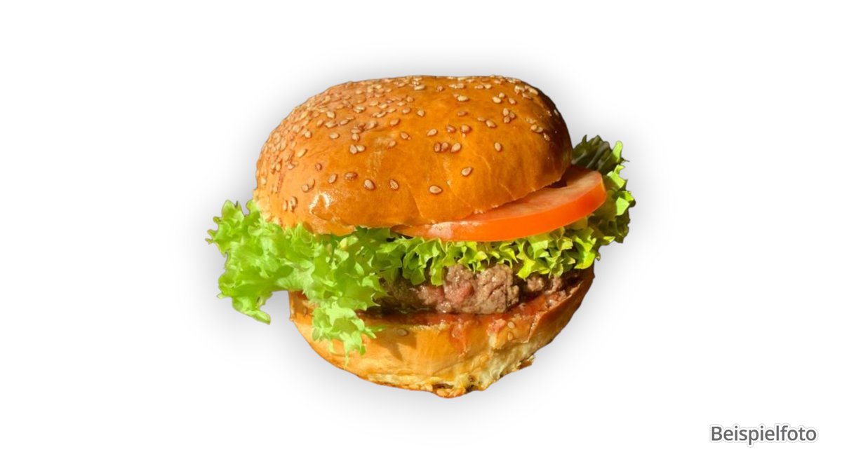 Hamburger – with a beef patty in a burger bun