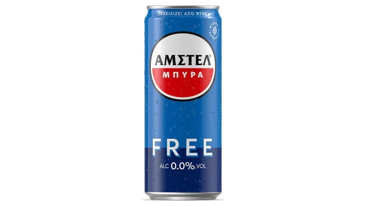 Amstel Free 0.33 l – Παγωμένη μπύρα χωρίς αλκοόλ, δροσιά που μοιράζεται με φίλους...